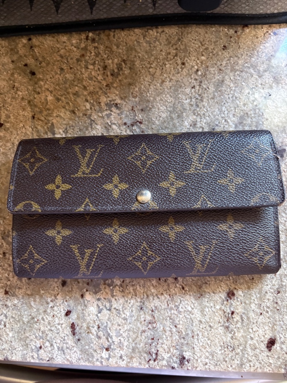 Louis Vuitton Monogram Canvas Continental Wallet in Brown and Gold